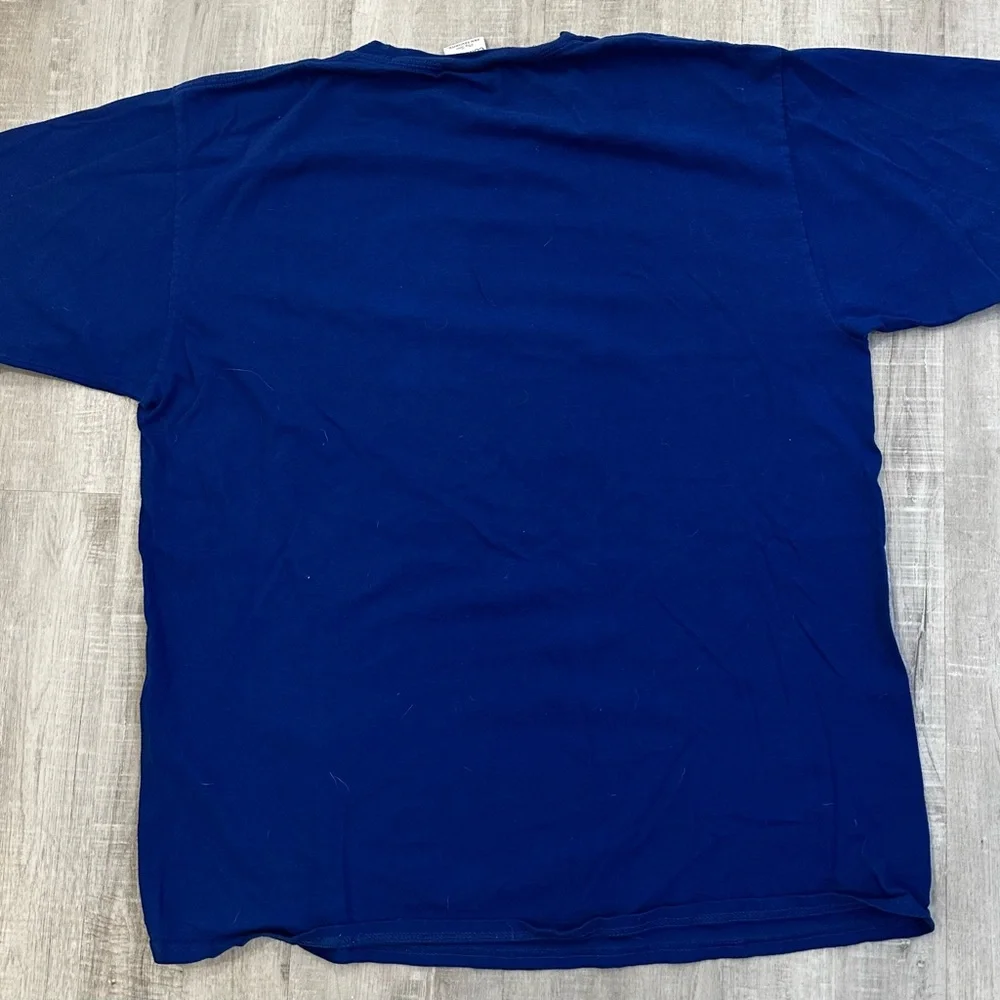 Cat Graphic T-Shirt “Ew, People” Funny Mask Meme Blue Tee Port & Company Sz Med